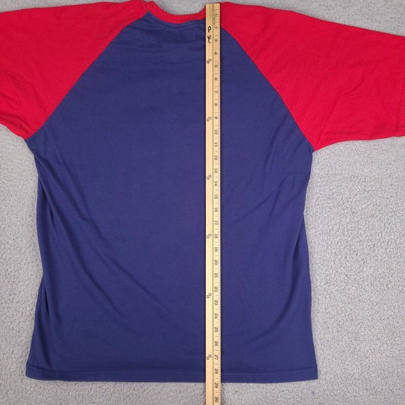 Croxbie & Chill T-Shirt Mens XL Blue Red Raglan Athletic Department - Picture 10 of 11
